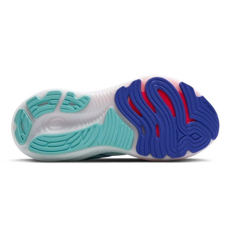 Brooks Glycerin GTS 22 women's athletic shoes outsole in blue and teal with textured tread pattern