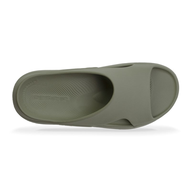 PB5Star men's PB5 Après Sport Slide in olive green rubber, casual slip-on shoe