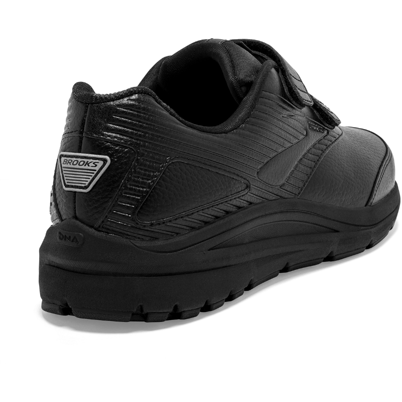 Brooks Addiction Walker V-Strap 2 women's athletic shoes in black with textured upper and padded collar.