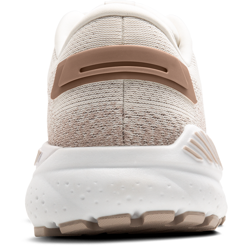 Brooks Ariel GTS 24 Women's athletic shoe with beige knit upper and brown heel support