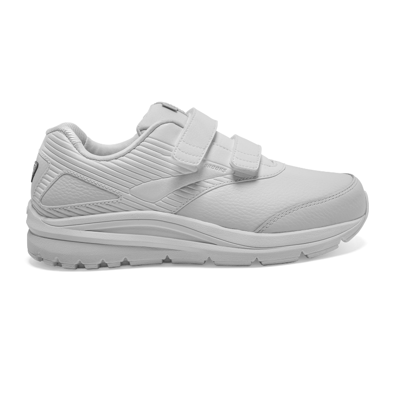 Brooks Addiction Walker V-Strap 2 women's athletic shoes in white with Velcro straps