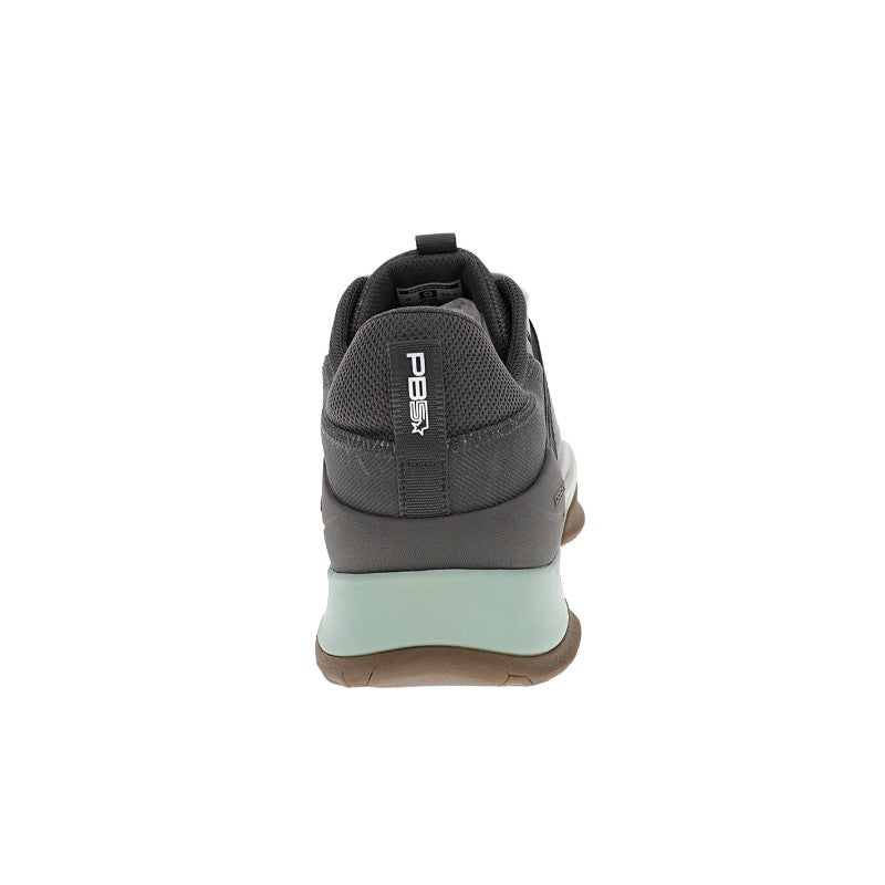 PB5Star M's PB5 Court2 athletic shoes, dark gray mesh with mint-green midsole and brown outsole.