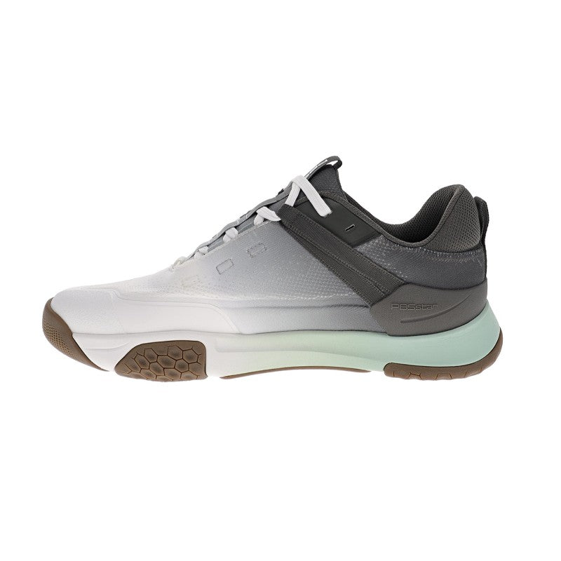 PB5Star PB5 Court2 athletic shoe in light grey with mint midsole and gum outsole.