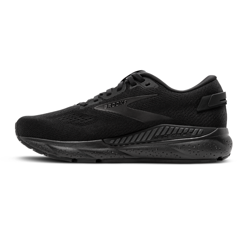 Brooks Beast GTS 24 men's athletic shoe in black with mesh upper and cushioned midsole