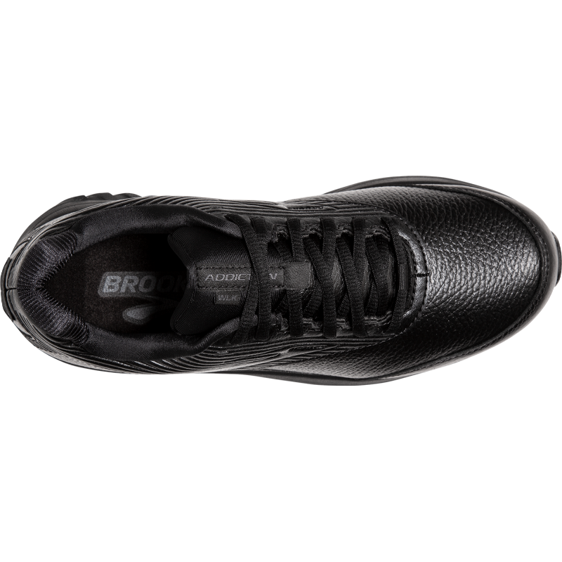 Brooks Addiction Walker 2 women's athletic shoe, black leather upper with lace-up design
