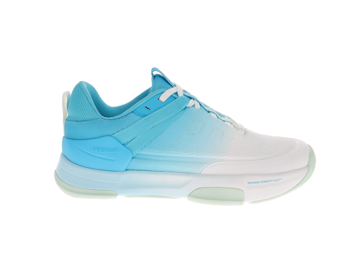 PB5Star PB5 Court2 women's athletic shoes in white and light blue gradient with cushioned sole.