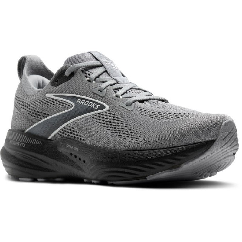 Brooks Glycerin GTS 22 men's athletic shoes, gray mesh upper with cushioned midsole