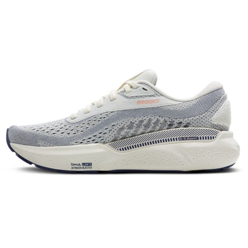 Shoes-Athletic Brooks Adrenaline GTS 24 running shoe in light gray/white mesh with cushioned midsole