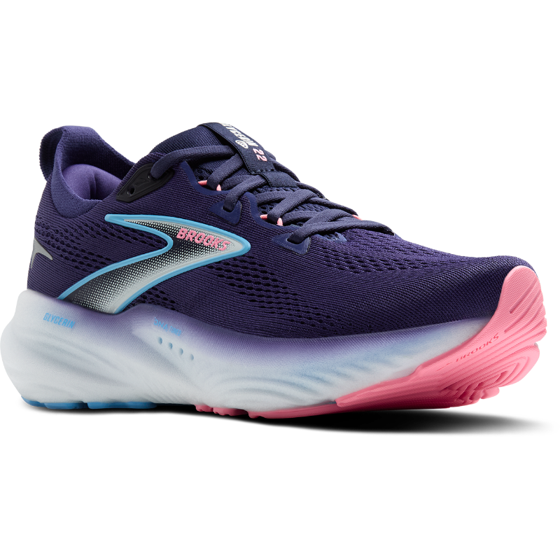 Brooks Glycerin 22 Womens Cushioned Shoes Blue Ribbon – Foot  display picture 1