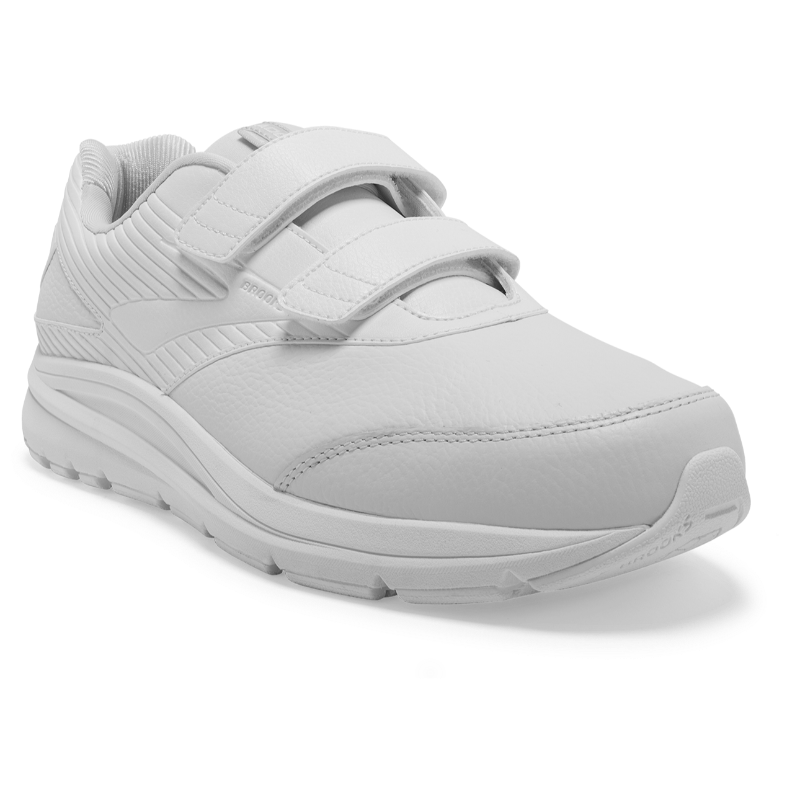 Brooks Addiction Walker V-Strap 2 men's sneakers, white leather with double velcro straps