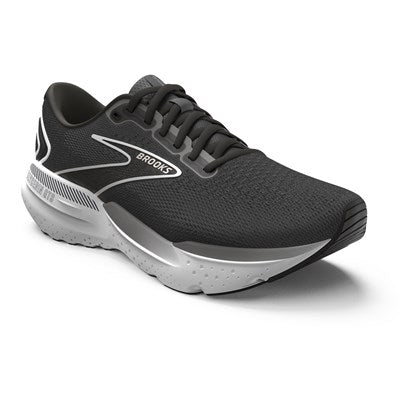 Brooks Glycerin GTS 21 athletic shoes in black with white logo and cushioned midsole