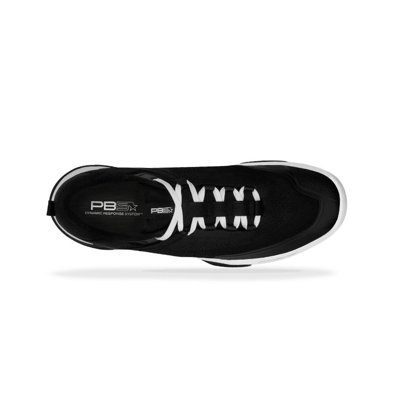 PB5Star PB5 Court2 athletic shoes, black with white laces, top view