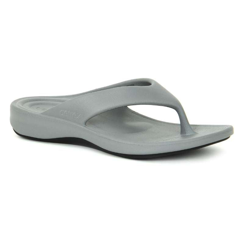Aetrex Maui Flips Women casual sandal in grey with supportive footbed