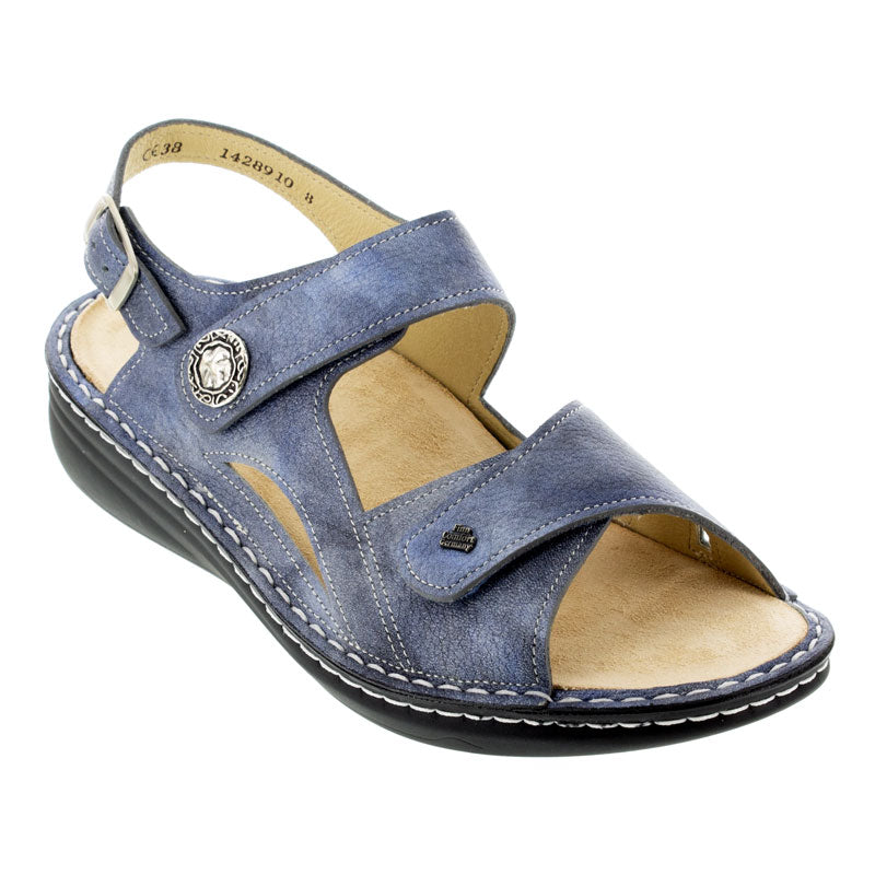 Finn Barbuda : Womens Sandals Jeans Alfa Right Side Front View