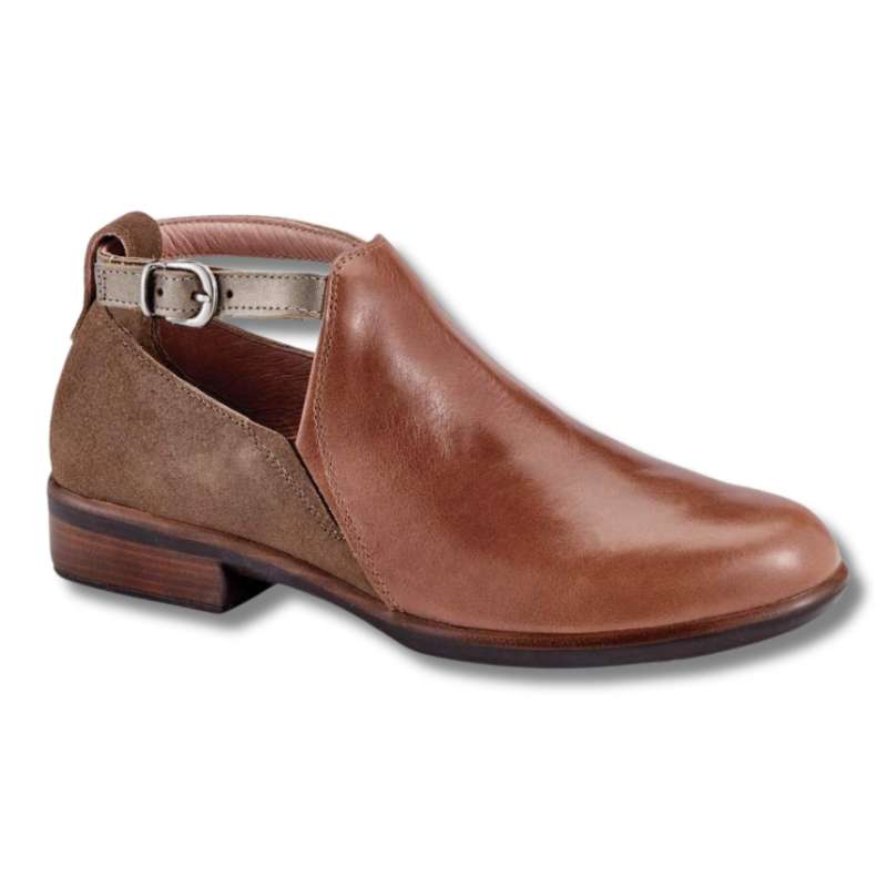 Naot Kamsin : Women's Casual Boots Maple Brown/Antique Brown/Pewter Right Side Front View