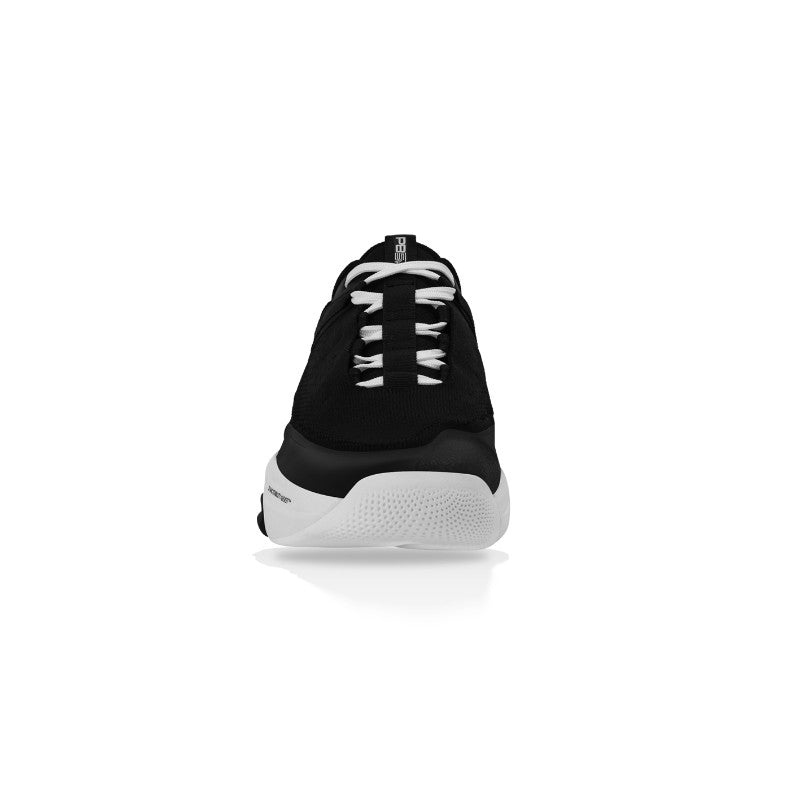 PB5Star PB5 Court2 athletic shoe, black mesh upper with white laces and white sole.
