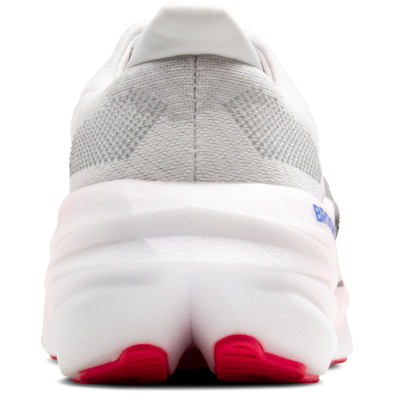 Brooks Glycerin Max Women's athletic shoe, grey knit upper with white midsole and pink outsole