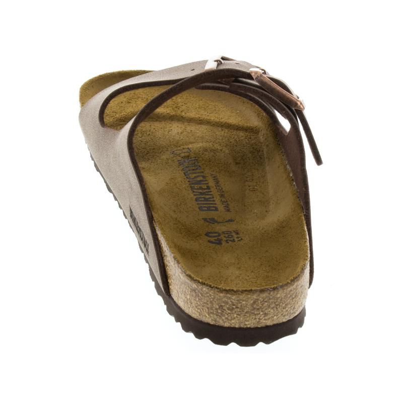 Birkenstock Arizona casual sandal in brown leather with cork footbed and buckled straps
