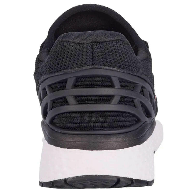 Drew Halo athletic shoe; black mesh upper with supportive cage and white sole