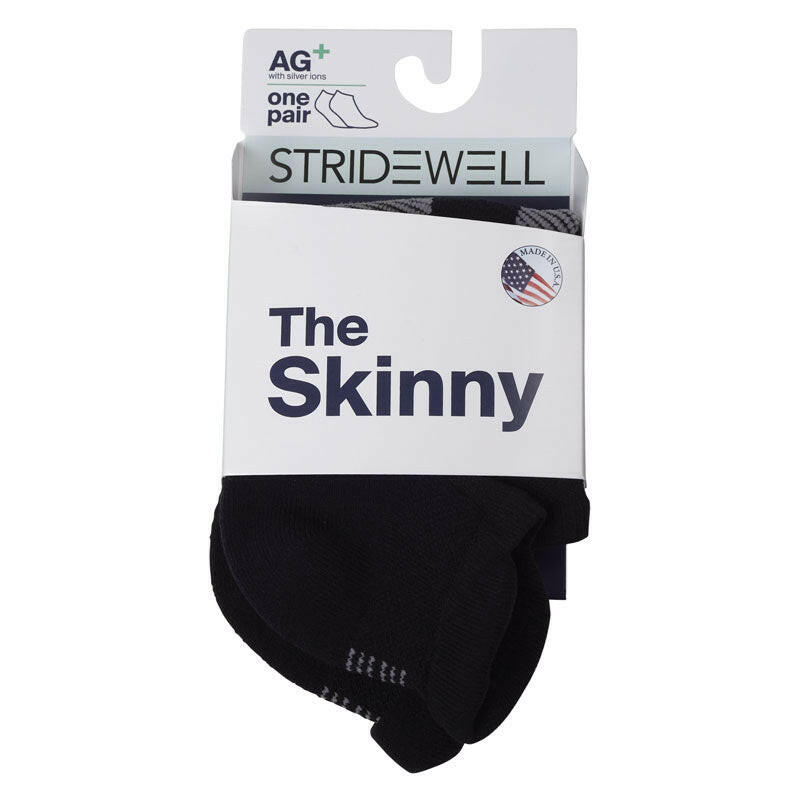 Stridewell The Skinny socks, black knit retail socks by Stridewell