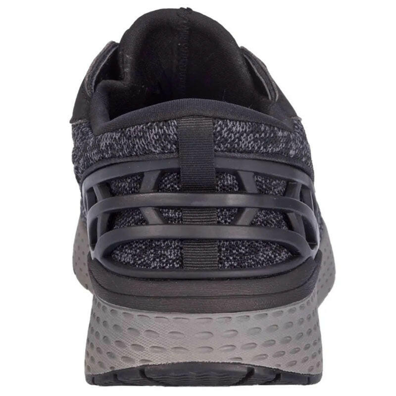 Drew Explore athletic shoes with dark knit upper and grey cushioned sole.