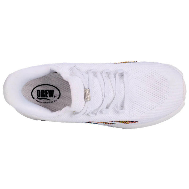 Drew Halo women's athletic shoes, white mesh upper with lace-up design.