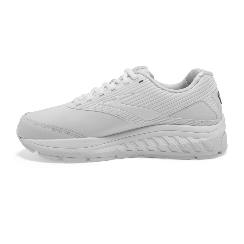 Brooks Addiction Walker 2 women's athletic shoes in white, supportive walking sneaker design.