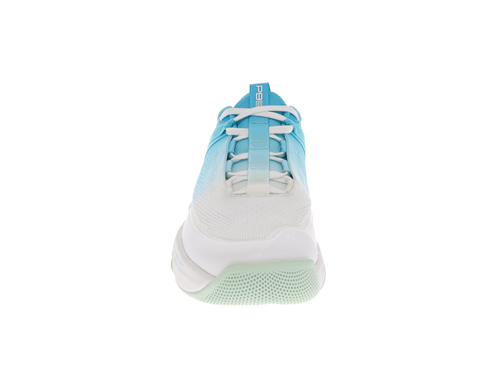 PB5Star W's PB5 Court2 athletic shoes in white and light blue with mint-green outsole.