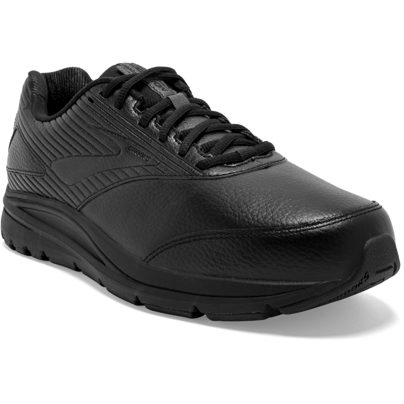 Brooks Addiction Walker 2 men's black athletic shoes with leather upper and cushioned sole