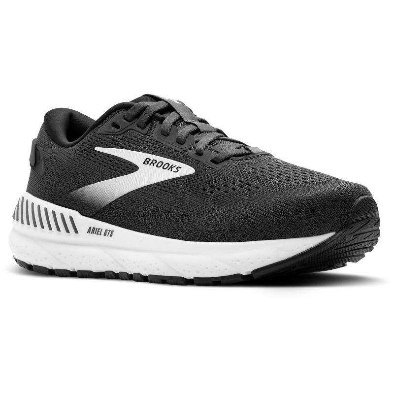 Brooks Ariel GTS 24 Women's athletic shoes, black knit upper with white logo.