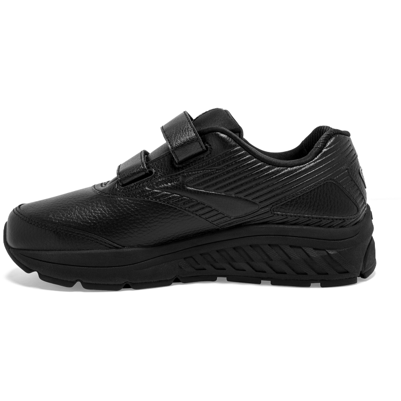 Brooks Addiction Walker V-Strap 2 women's sneakers, black leather, double Velcro straps