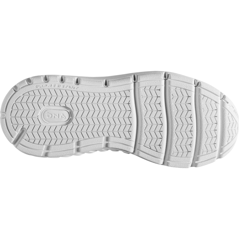 Brooks Addiction Walker V-Strap 2 women's athletic shoes in white with textured outsole
