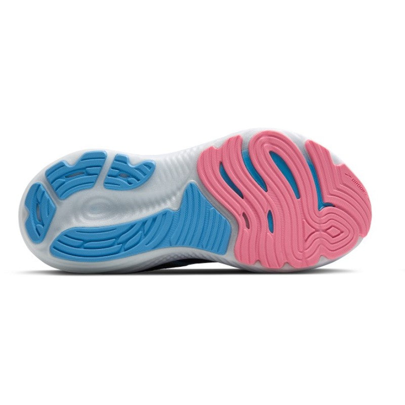 Brooks Glycerin GTS 22 women's athletic shoes outsole in pink and blue
