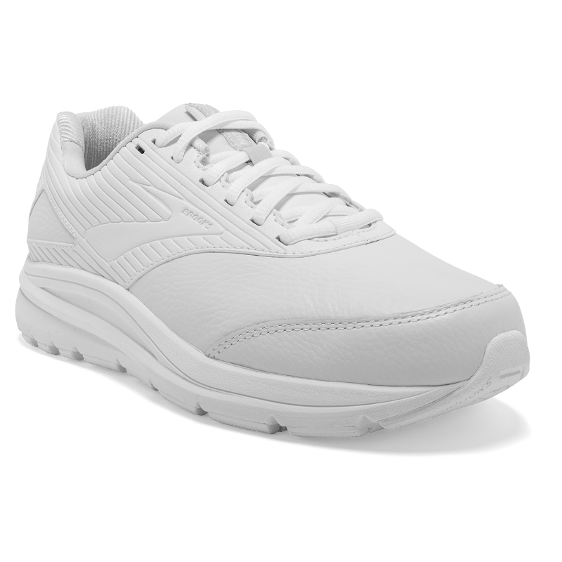 Brooks Addiction Walker 2 women's athletic sneakers in white with lace-up design