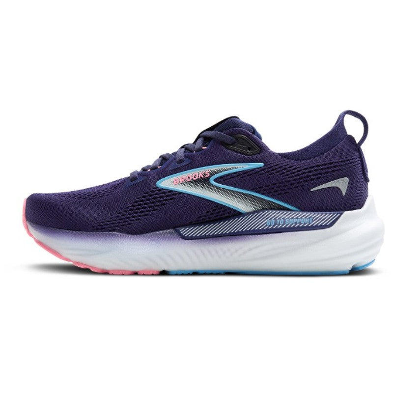 Brooks Glycerin GTS 22 Women's athletic shoes in purple with blue accents and pink sole