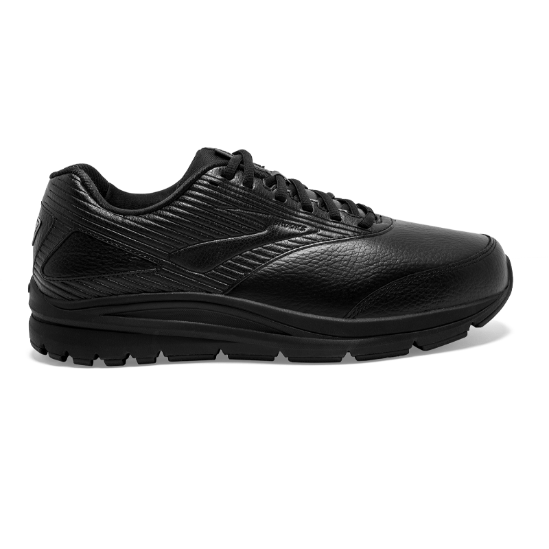Brooks Addiction Walker 2 men's athletic shoes, black leather upper with textured details