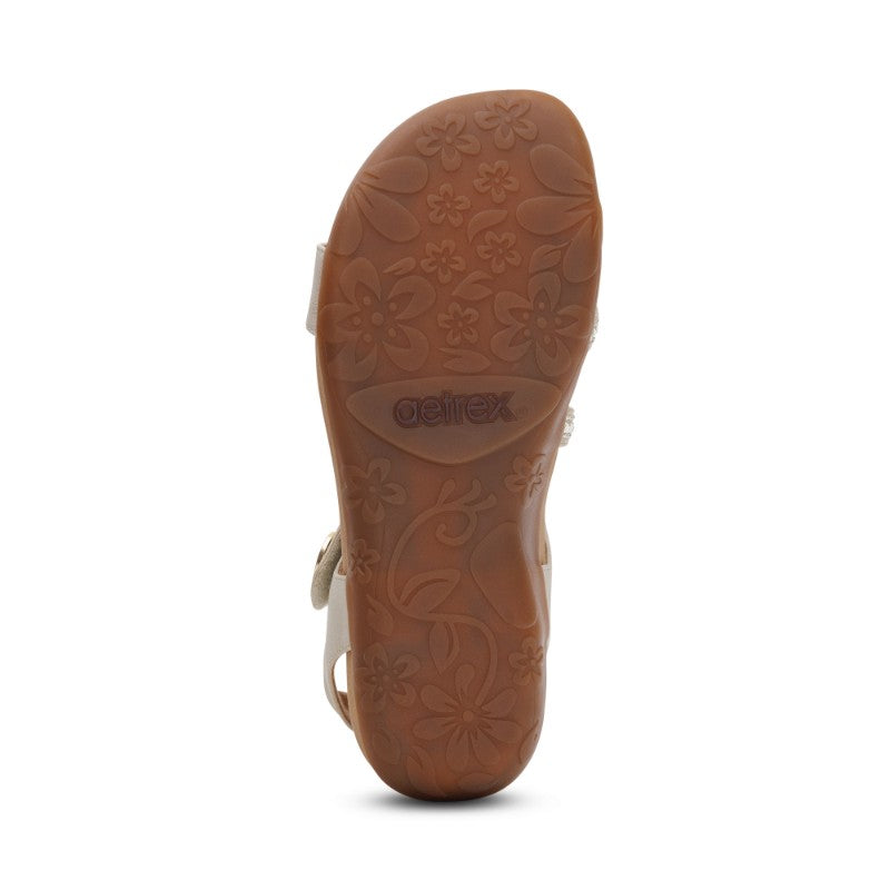 アリエル　シェリースキン Aetrex Jess Sparkle Womens Sandal Champagne