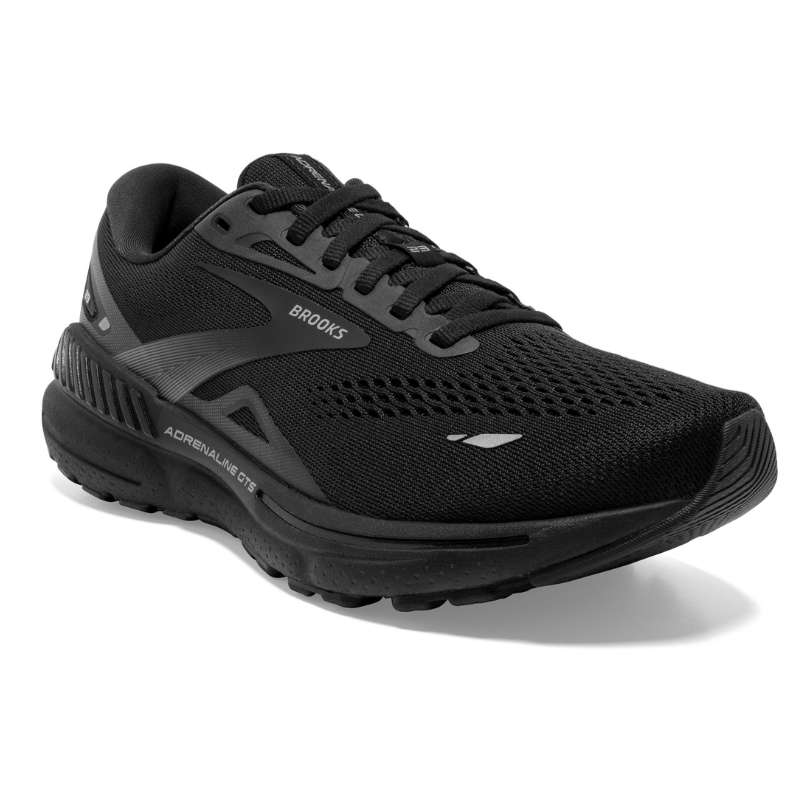 Brooks Adrenaline Gts 23: Women's Athletic Shoes Black/Black/Ebony Right Side Front View
