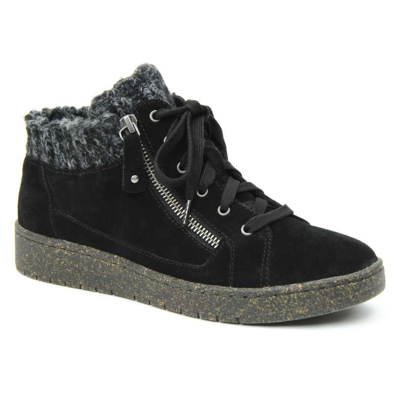 Aetrex Bonnie Sweater : Womens Casual Boot Black Right Side Front View