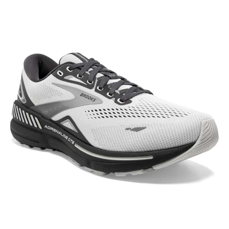 Brooks Adrenaline Gts 23: Men's Athletic Shoes Oyster/Ebony/Alloy Right Side Front View