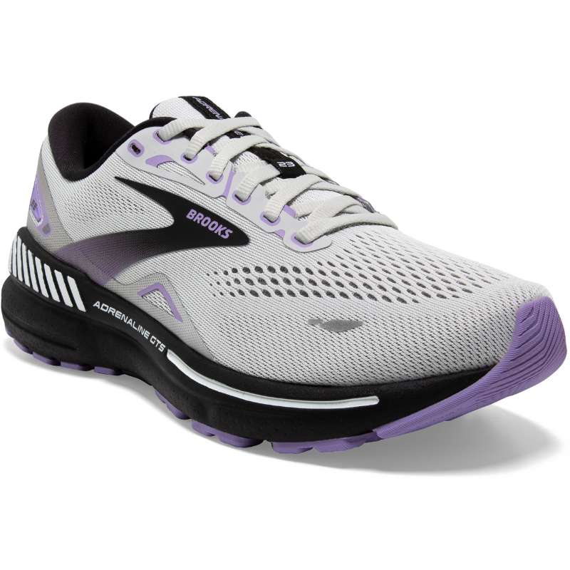 Brooks Adrenaline Gts 23: Men's Athletic Shoes Oyster/Ebony/Alloy Right Side Front View
