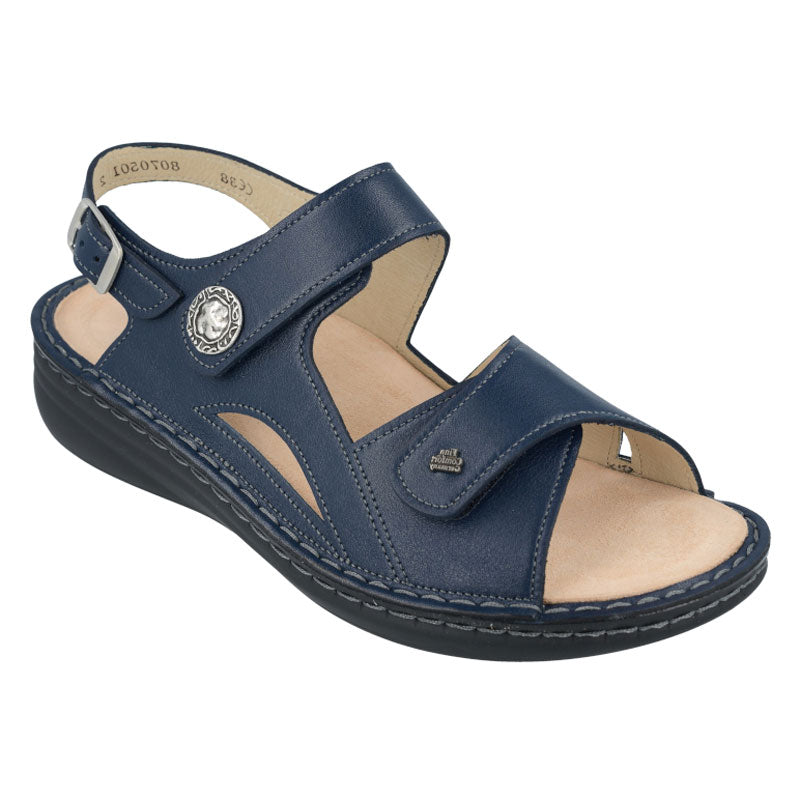 Finn Barbuda: Womens Casual Sandals Atlantic Nubuck Right Side Front View