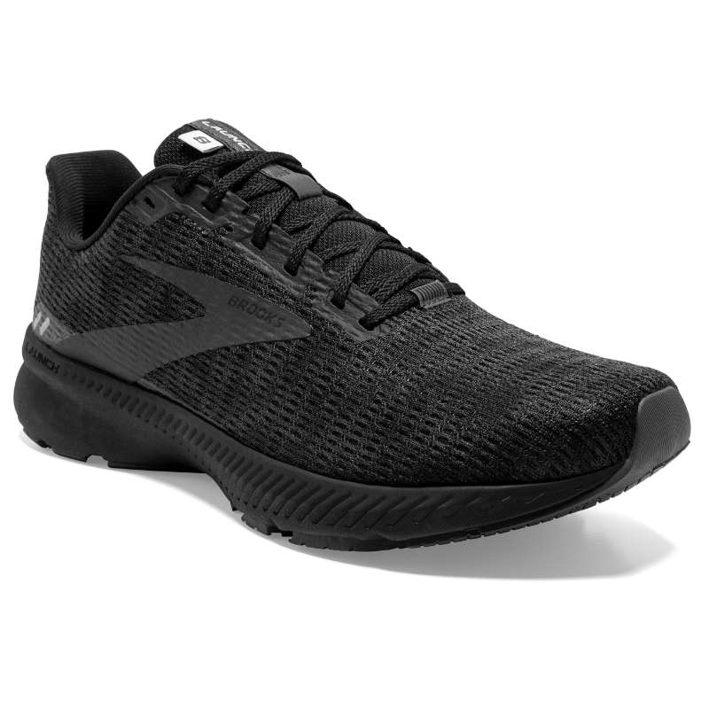 Brooks Launch 8: Men's Athletic Shoes Black/Ebony/Grey Right Side Front View
