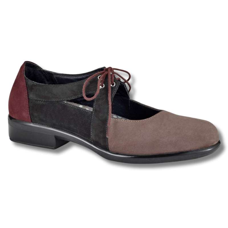 Naot Alisio - Aura Trans : Womens Dress Shoes Shiitake/Black Velvet/Violet Nubck Right Side Front View