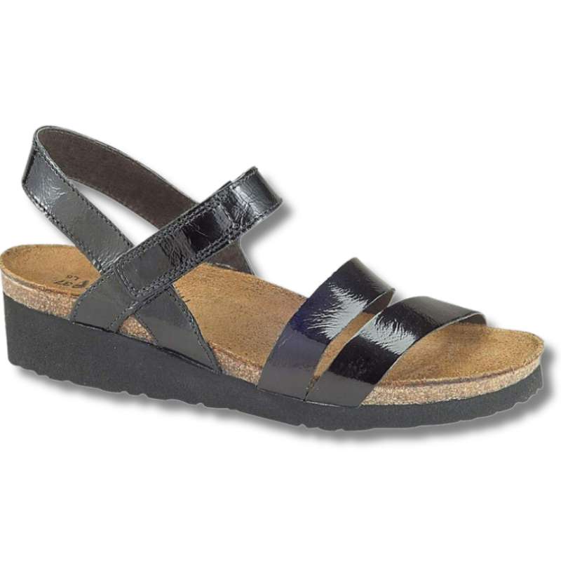 Naot Kayla - Elegant : Women's Casual Sandals Black Patent Leather Right Side Front View