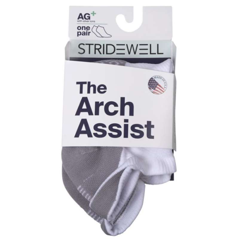 Stridewell Arch Assist Sock: Unisex White Box