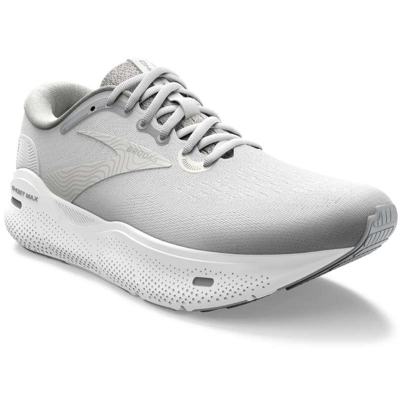 Brooks Ghost Max: Women's White/Oyster Metallic/Silver