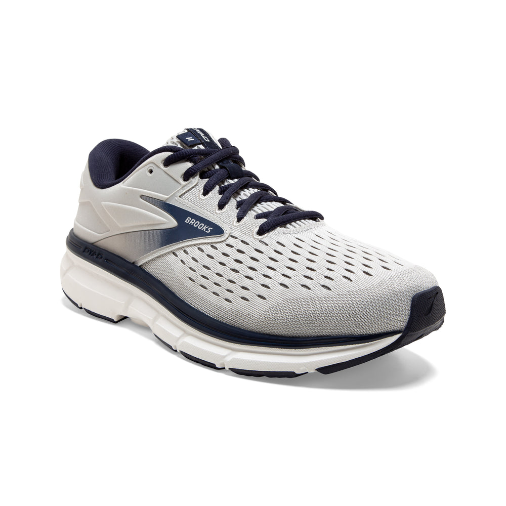 Brooks Dyad 11: Men's Athletic Shoes Antarctic, Gray, & Peacoat Right Side Front View