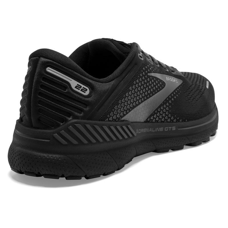 
                  
                    Brooks Adrenaline GTS 22: Men's Athletic Shoes Black & Ebony Right Side Back View
                  
                