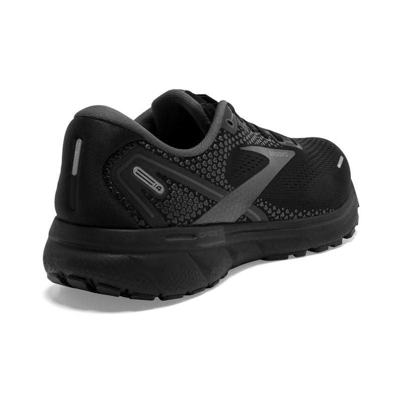 
                  
                    Brooks Ghost 14: Men's Athletic Shoes Black/Black/Ebony back view
                  
                